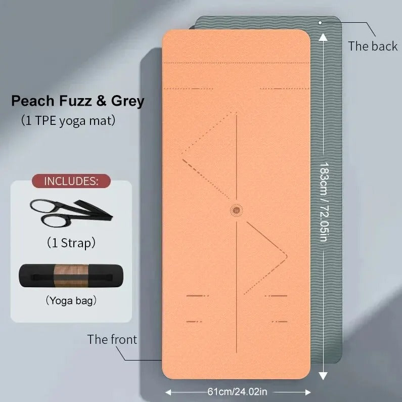 tapis de gym 183cm 61cm orange arrière vert