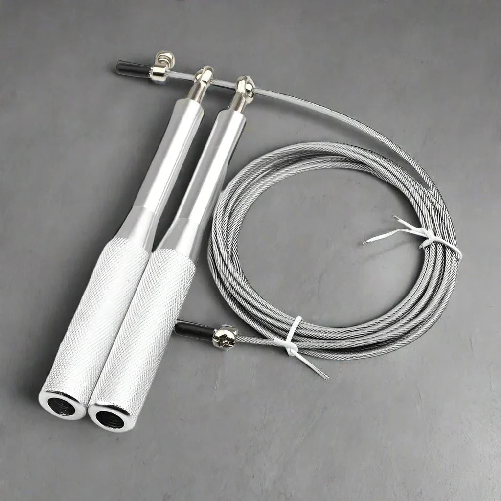 Corde à Sauter - JumpRopeCrossfit™ - Argent - La cabane fitness