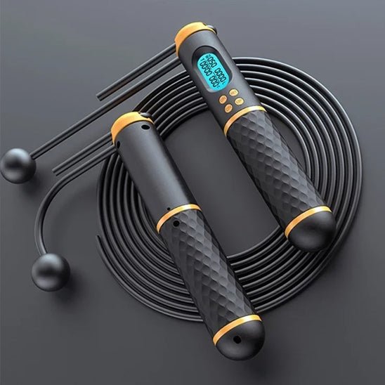  Corde à sauter professionnelle avec compteur LCD noir  - La cabane fitness