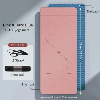 tapis de gym 183cm 61cm rose arrière bleu 