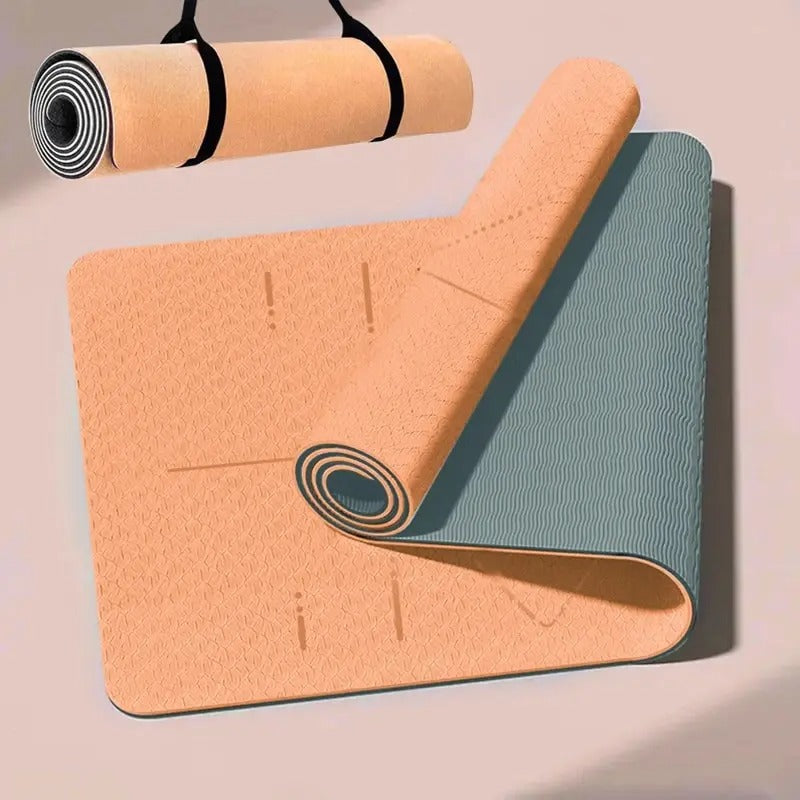 tapis de gym orange facile a rouler - la cabane fitness 