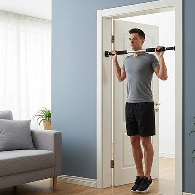 homme-utilisant-une-barre-de-traction-pour-renforcement-musculaire-fixé-a-une-porte-a-domicile 