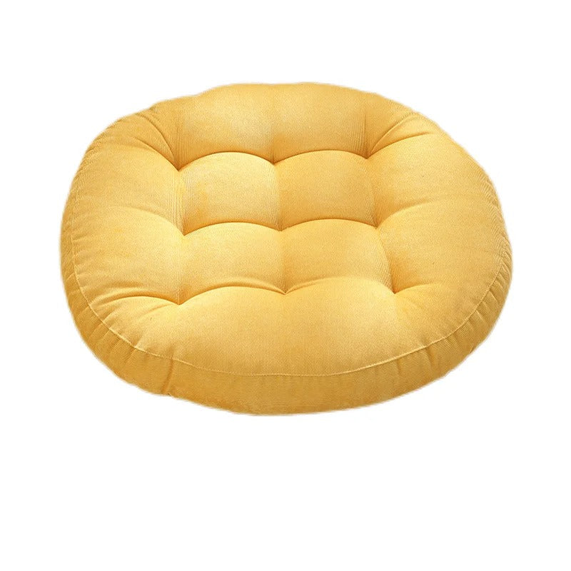 zafu en velours côtelé jaune